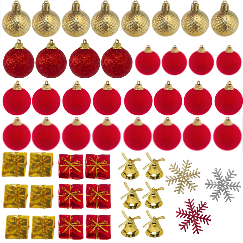 Kit de Enfeites de Natal Decoração Natalina para Árvore Bolas Sinos Estrela Enfeites Decorar