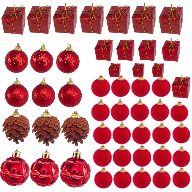 Kit de Enfeites de Natal Decoração Natalina para Árvore Bolas Sinos Estrela Enfeites Decorar