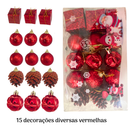 Kit de Enfeites de Natal Decoração Natalina para Árvore Bolas Sinos Estrela Enfeites Decorar