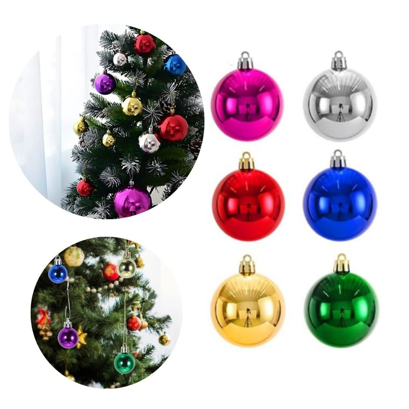 Kit 12 Bolinha De Natal Dourada Ouro Enfeite Natalino 5cm