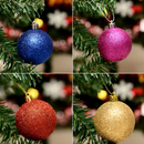 Kit 12 Bolinha De Natal Dourada Ouro Enfeite Natalino 5cm