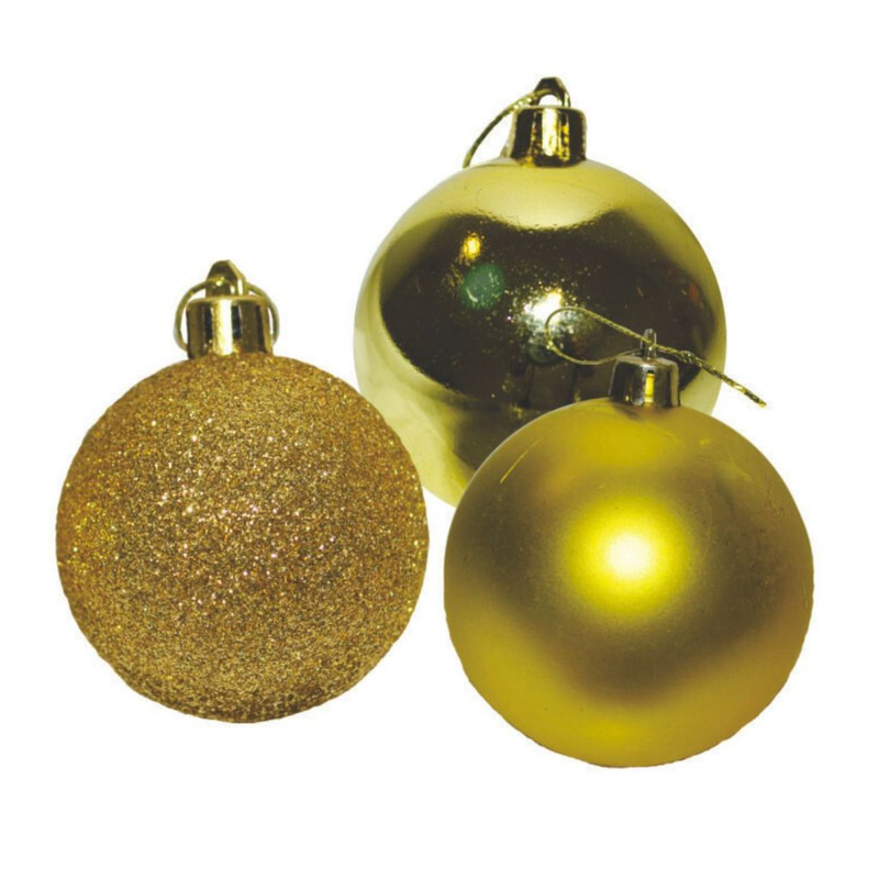 Kit 12 Bolinha De Natal Dourada Ouro Enfeite Natalino 5cm