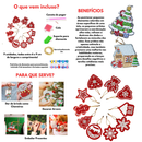Kit de Enfeites de Natal Decoração Natalina para Árvore Bolas Sinos Estrela Enfeites Decorar