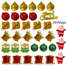 Kit de Enfeites de Natal Decoração Natalina para Árvore Bolas Sinos Estrela Enfeites Decorar