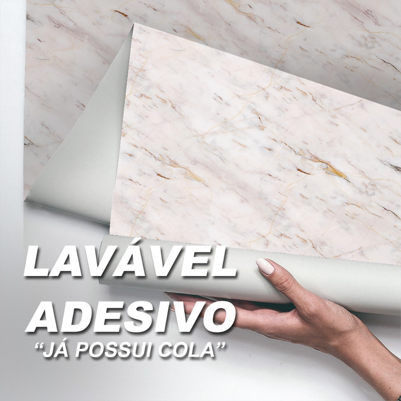 Papel de Parede Mármore Lavável Quarto Sala Cozinha Banheiro Autocolante