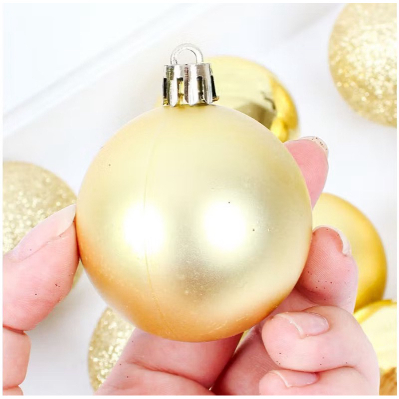 Kit 30 Bolas de Natal Medias 4cm Vermelho e Dourado – Enfeites Natalinos