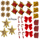 Kit de Enfeites de Natal Decoração Natalina para Árvore Bolas Sinos Estrela Enfeites Decorar