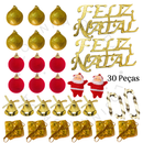 Kit de Enfeites de Natal Decoração Natalina para Árvore Bolas Sinos Estrela Enfeites Decorar