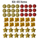 Kit de Enfeites de Natal Decoração Natalina para Árvore Bolas Sinos Estrela Enfeites Decorar