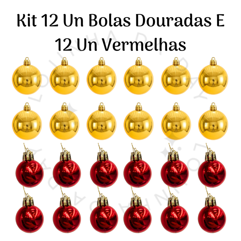 Kit de Enfeites de Natal Decoração Natalina para Árvore Bolas Sinos Estrela Enfeites Decorar