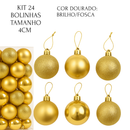 KIT 12 BOLINHAS KIT 24 BOLINHAS DE NATAL BOLAS DE ENFEITE 4CM E BRILHOSA COR DOURADA VERMELHO OU MESCLADO 4CM MIX BOLAS