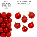 KIT 12 BOLINHAS KIT 24 BOLINHAS DE NATAL BOLAS DE ENFEITE 4CM E BRILHOSA COR DOURADA VERMELHO OU MESCLADO 4CM MIX BOLAS