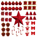 Kit de Enfeites de Natal Decoração Natalina para Árvore Bolas Sinos Estrela Enfeites Decorar