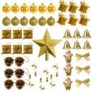 Kit de Enfeites de Natal Decoração Natalina para Árvore Bolas Sinos Estrela Enfeites Decorar