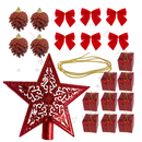 Kit de Enfeites de Natal Decoração Natalina para Árvore Bolas Sinos Estrela Enfeites Decorar