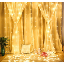 LED Cortina 4x3 led pisca luz romântica para casamento de natal ao ar livre Branco Quente
