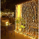 LED Cortina 4x3 led pisca luz romântica para casamento de natal ao ar livre Branco Quente