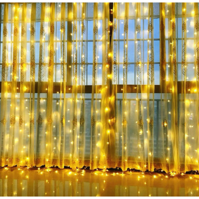 LED Cortina 4x3 led pisca luz romântica para casamento de natal ao ar livre Branco Quente