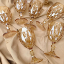 Jogo de 6 Taças de Vidro Diamond Transparente Ambar Furta Cor Verde Azul Fume Bico De Jaca 330ml